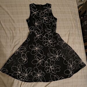 Vtg DKNY Floral Mesh Dress